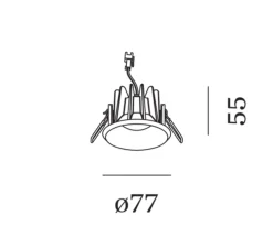 Spot encastrable, Taio Round IP65 1.0 LED, blanc, LED, 3000K, 335/455lm, Ø7,7cm, H5,5cm - Wever&Ducré