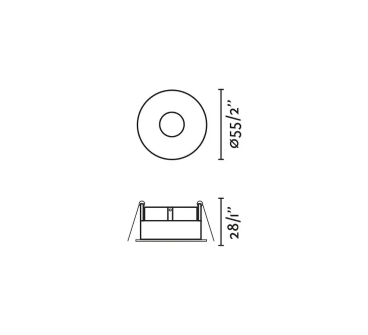 Spot encastrable, Tast Round, blanc, IP65, LED, 2700K, 350 lm, Ø5,5cm, H2,8cm - Faro
