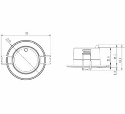 Spot encastrable, Teles Bluetooth, blanc, IP65, LED, dim, 2200 à 6500K, 300-450 lm, Ø8,8cm, H5,5cm - Solum