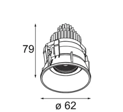 Spot encastrable, Tetrix Adjustable 62 1x / médium, noir, LED, 2700K, 660 lm, Ø6,2cm, H7,9cm - Modular