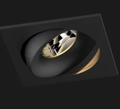 Spot encastrable, Titan Mix Square Organic, 28°, Bobbytrap springs, noir mat, dim, LED, 2700K, 1100lm, L9,2cm, H6,8cm - Doxis