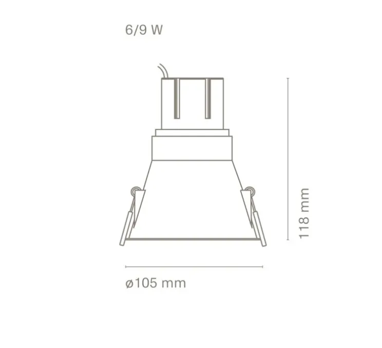 Spot encastrable, Tolva L, blanc, LED, dim, 4000K, 780 lm, Ø10,5cm, H11,8cm - Nexia