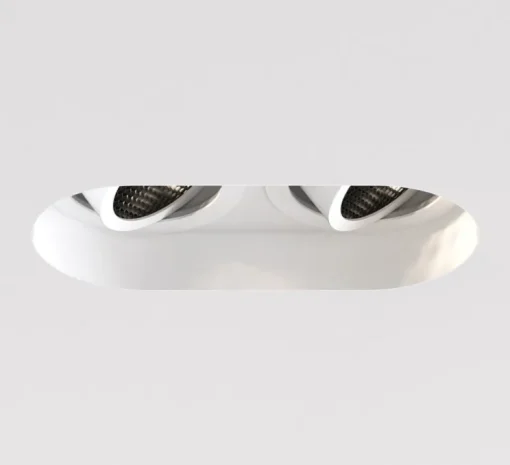 Spot encastrable, Trimless Round Twin Adjustable, blanc mat, L15,5cm, H6,2cm - Astro