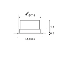 Spot encastrable, Verlux, blanc, LED, dim, 3000K, 940 lm, L8,5cm, H8,5cm - SLV