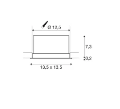 Spot encastrable, Verlux, blanc, LED, dim, 3000K, 1800 lm, L13,5cm, H13,5cm - SLV
