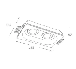 Spot encastrable, Vertbois, plâtre, prêt à peindre, Philippine, blanc, L25,5cm, H15,5cm - Nedgis