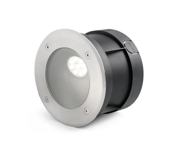 Spot extérieur de sol encastrable, Salt, asymétrique, LED, 3000K, Ø18cm, IP67, 45° - FARO