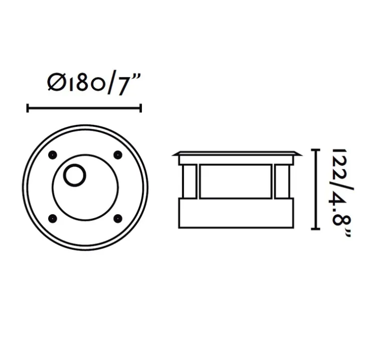 Spot extérieur de sol encastrable, Salt, asymétrique, LED, 3000K, Ø18cm, IP67, 45° - FARO