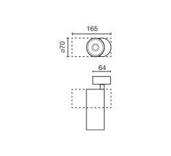 Spot, Fost Surface, blanc, LED, dim, TRIAC, 2700k, 28W, 18°, CRI></noscript>97, 2210 lm, Ø7cm, H16,5cm - Faro
