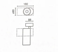 Spot, Fost Surface, noir, LED, dim, DALI, 2700k, 42W, 38°, CRI></noscript>97, 2958 lm, Ø9cm, H18cm - Faro
