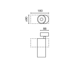 Spot, Fost Surface, noir, LED, dim, triac, 4000k, 42W, 38°, CRI></noscript>97, 3684 lm, Ø9cm, H18cm - Faro