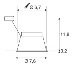 Spot, Horn, blanc, Ø7,6cm, H12cm - Slv