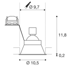 Spot, HORN-T, blanc, Ø10,5cm, H12cm - Slv