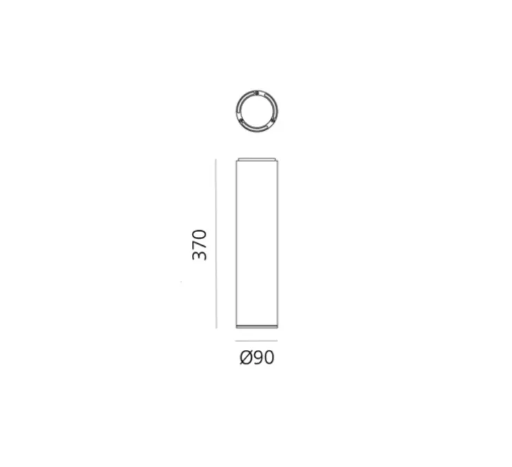 Spot, Ilio Ceiling 36, noir brillant, Ø9cm, H37cm - Artemide