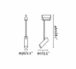 Spot, LINK, noir, L9cm, H46cm - Faro