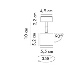 Spot, Mark S10, noir, L7,5cm, H10cm - Axolight