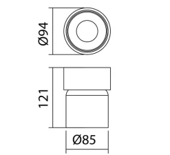 Spot, Martina, noir, IP44, Ø9,4cm, H12,1cm - MDC