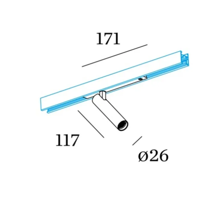 Spot, Match on Strex 1.0, noir, champagne, LED, dim, 3000K, 560 lm, L17,1cm, H11,7cm - Wever&Ducré