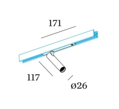 Spot, Match on Strex 1.0, noir, LED, dim, 3000K, 560 lm, L17,1cm, H11,7cm - Wever&Ducré