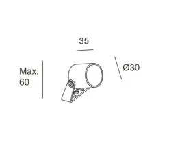 Spot, Max Mini, noir, IP66, LED, 2700K, 158 lm, Ø3cm, H3,5cm - LEDS C4