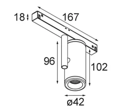 Spot, Medard 42 Track 48 V 1x, noir, LED, dim, 3000K, 727 lm, Ø4,2cm, H10,2cm - Modular