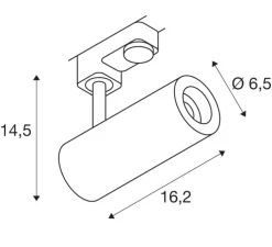 Spot, Numinos Phase S, aluminium, noir, Ø16,2cm, H14,5cm - Slv