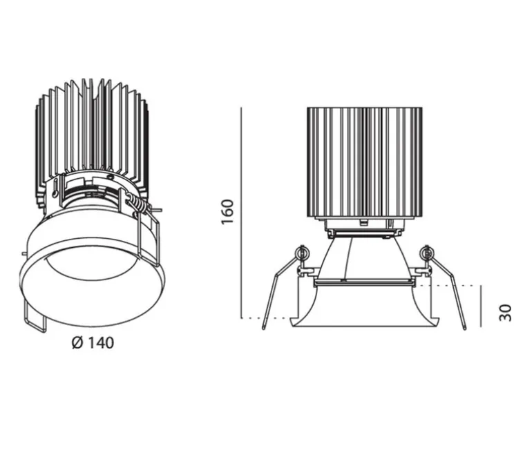Spot, Nyx frame TF111F, blanc, LED, dim, 3000K, 2814 lm, Ø14cm, H16cm - Lucifero's