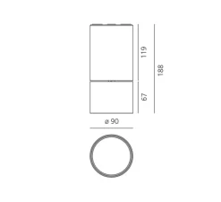 Spot, orientable, Hoy Spot, non-variable, noir, Ø9cm, H18,8cm, LED, 2700K, 1796lm, 22W, 68° - Artemide