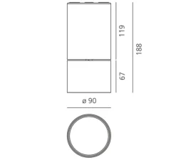 Spot, orientable, Hoy Spot, blanc, Ø8,4cm, H18,7cm, LED, 2700K, 2053lm, 20W, 13° - Artemide
