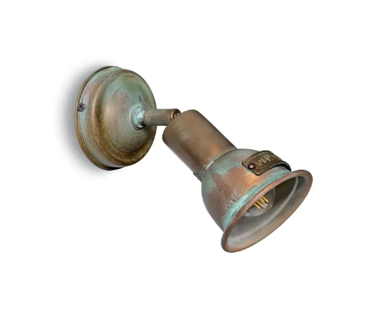 Spot ou applique en saillie, Azali 1521, Cuivre laiton vieilli, L9,5cm, H12cm - Moretti Luce