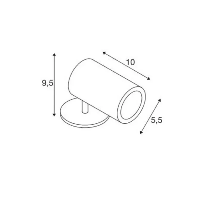 Spot ou applique en saillie, Helia S, anthracite, IP66, LED, 3000K, 440 lm, L11,5cm, H9,5cm,Ø5,5 - SLV