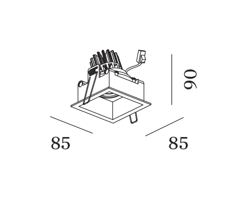 Spot, Plano 1.0, noir, LED, dim, 2700K, 510/680 lm, Ø8,5cm, H9cm - Wever&Ducré