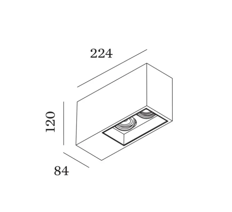 Spot, Plano Surface 2.0 PAR16, noir mat, L22,4cm, H12cm - Wever&Ducré