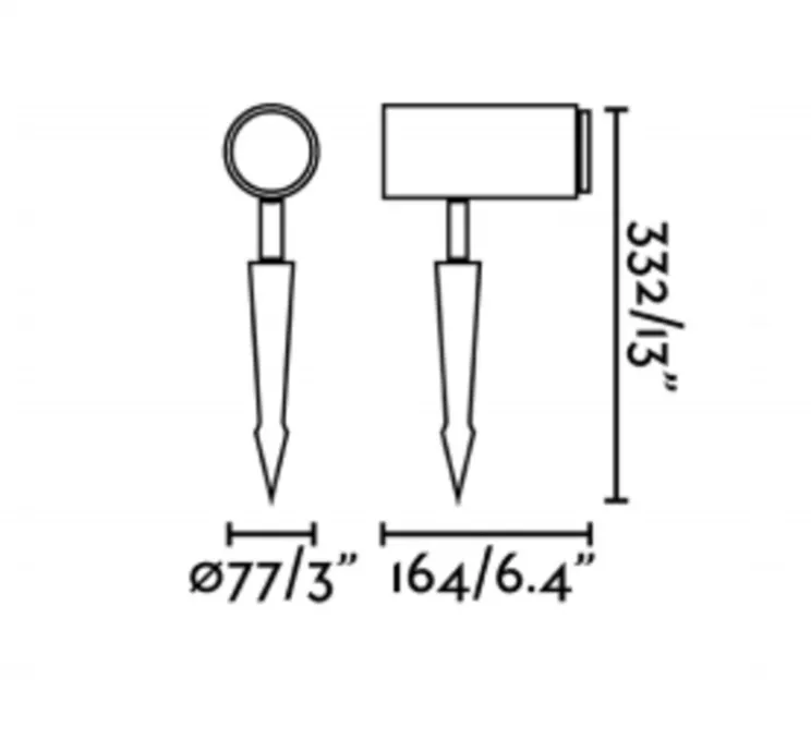 Spot, PLOM LED , gris, IP64, LED, 3000K, 200lm, L16cm, H38cm - Faro