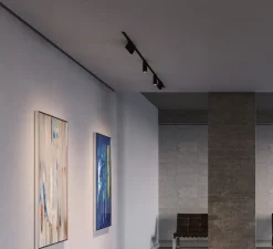 Spot pour rail, Gravity 8W 15°, noir, LED, dim, 2700K, 500 lm, L18,4cm, H13,9cm - Ilti Luce