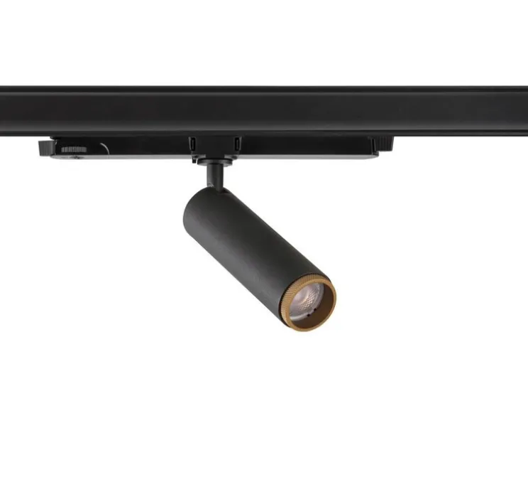 Spot pour rail, GRIP! M, noir et or, dim, LED, 2000-3000K, 1000lm, Ø4,3cm, H14,7cm - SLV