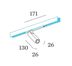 Spot pour rail, Mick on Strex 1.0, blanc, or, LED, dim, 3000K, 435 lm, Ø2,6cm, H13cm - Wever&Ducré