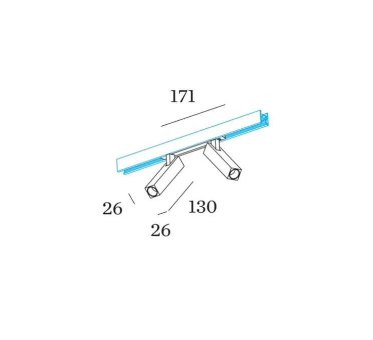 Spot pour rail, Mick on Strex 2.0, noir et or, LED, dim, 2700K, 890 lm, Ø2,6cm, H13cm - Wever&Ducré