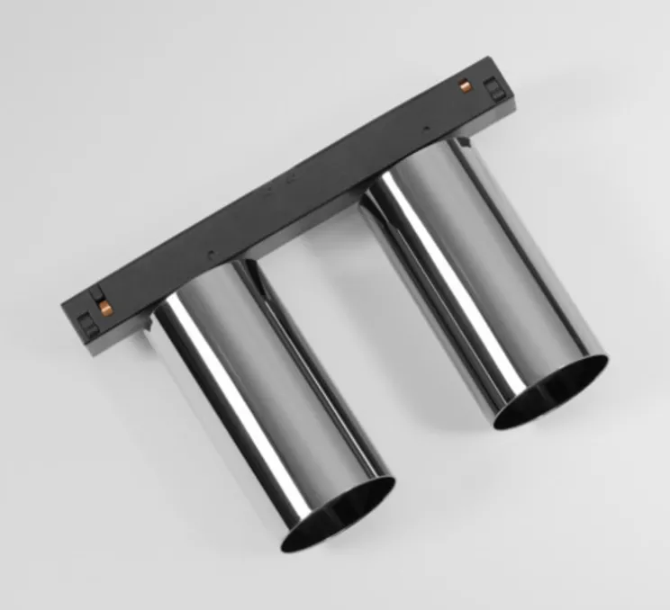 Spot pour rail, Minude Track 48V Adjustable 45 2x, noir chromé, LED, dim, 2700K, 578 lm, L16,7cm, H10,6cm - Modular