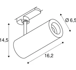 Spot pour rail, Numinos S, noir, LED, dim, 2700K, 985 lm, L16,2cm, H14,5cm - SLV