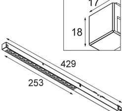 Spot pour rail, Pista Linear Light Track 48V 1136 1x, blanc, LED, dim, 3000K, 1498 lm, L113,6cm, H1,8cm-Modular