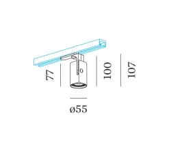 Spot pour rail, Sqube on Track, blanc, Ø5,5cm, H10,7cm - Wever et Ducré