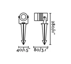 Spot, Projecteur avec piquet Balder, noir, IP67, LED, 3000K, 212 lm, L4cm, H28cm - Faro