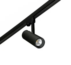 Spot, projecteur, Fuga Small, pour rail, LED, dim Triac, noir, orientable, angle 60°, 2700K, 1050lm Ø7cm, H21cm - Faro