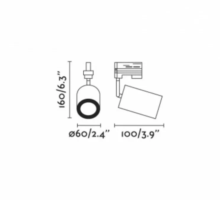 Spot, projecteur, pour rail, Stan, or satiné, GU10, orientable, Ø6cm, H14.7cm - Faro