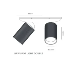Spot, Raw 2, laiton, LED, dim, 3000K, 600 lm, L20cm, H13,2cm - Light Point