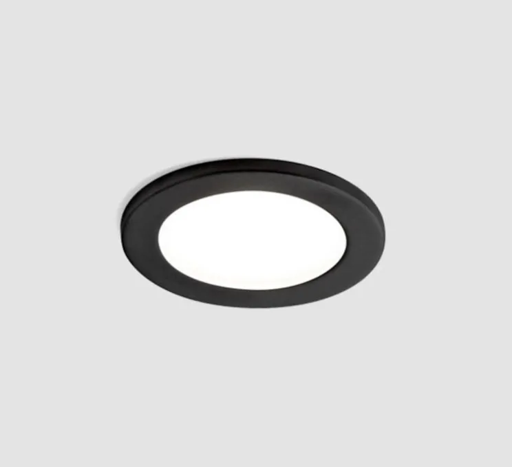 Spot salle de bain, Luna round, IP44, noir, LED, Ø9,2cm, H11,4cm - wever & ducre