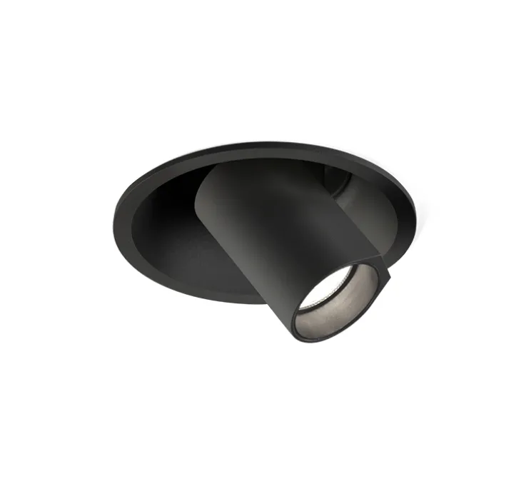 Spot semi-encastré, Bliek Round Petit 1.0, montage ressort, noir, LED, 2700K, 440lm, Ø9,4cm, H5,5cm - Wever&Ducré