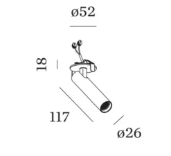 Spot semi-encastré, Match 1.0, blanc, LED, dim, 3000K, 555 lm, Ø2,6cm, H11,7cm - Wever&Ducré