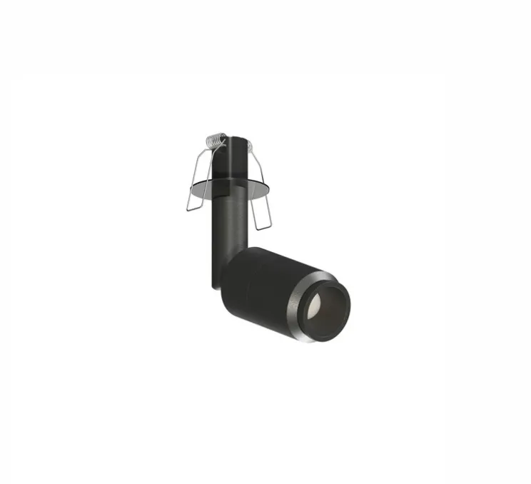 Spot semi-encastré, Micro Zoom, noir, LED, 2700K, 70 lm, L3cm, H6cm - Beneito Faure